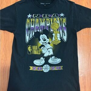 Disney Black NBA Champions Graphic Tee with Gold and Purple Accents